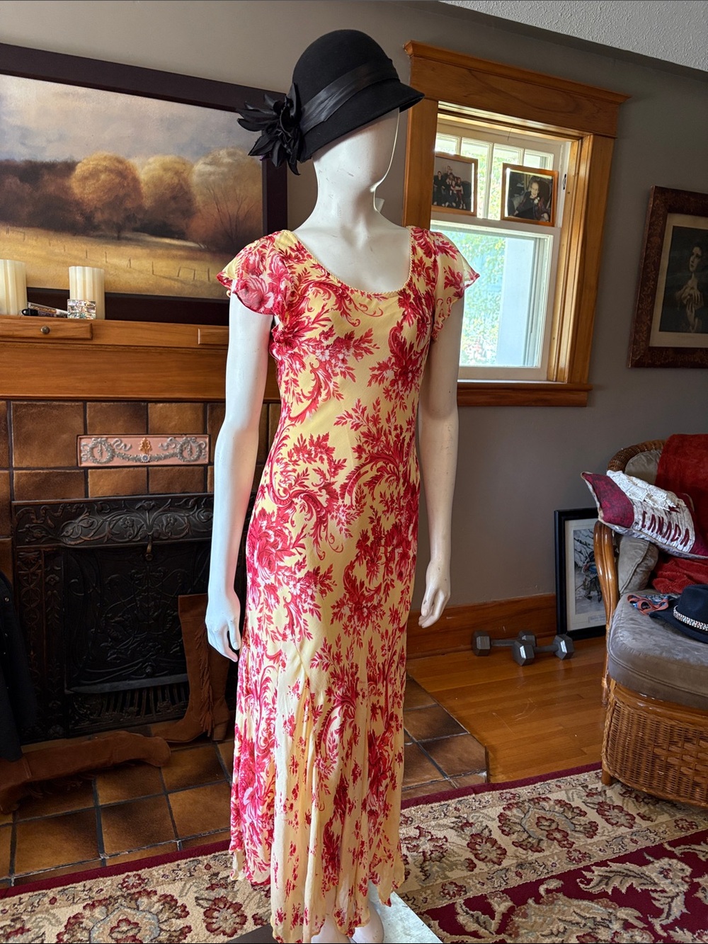 Fairy core Y2K floral 100%viscose flowy dress